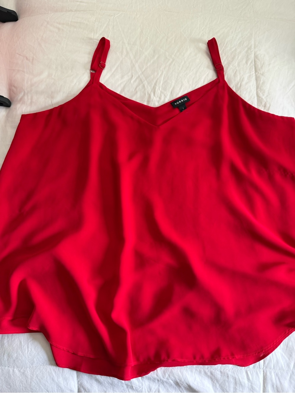 torrid Bright Red V-Neck Satin Cami with Adjustable Straps